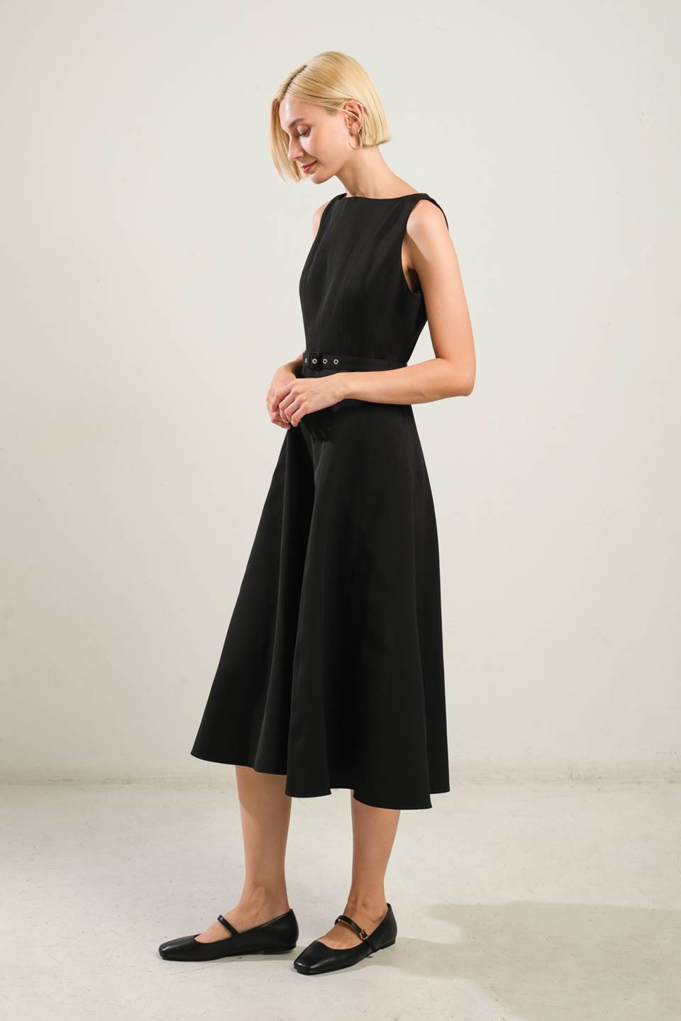 SUNDAY STROLL BOAT NECK MIDI DRESS