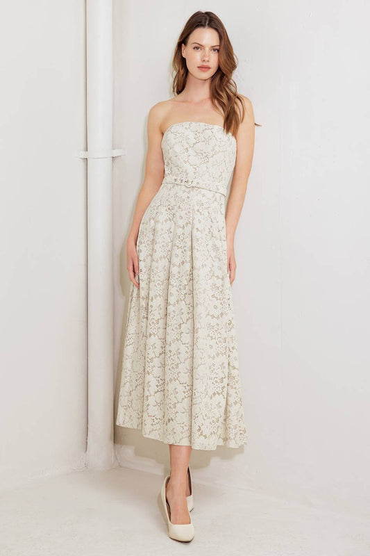 EMORY MIDI DRESS - IVORY LACE