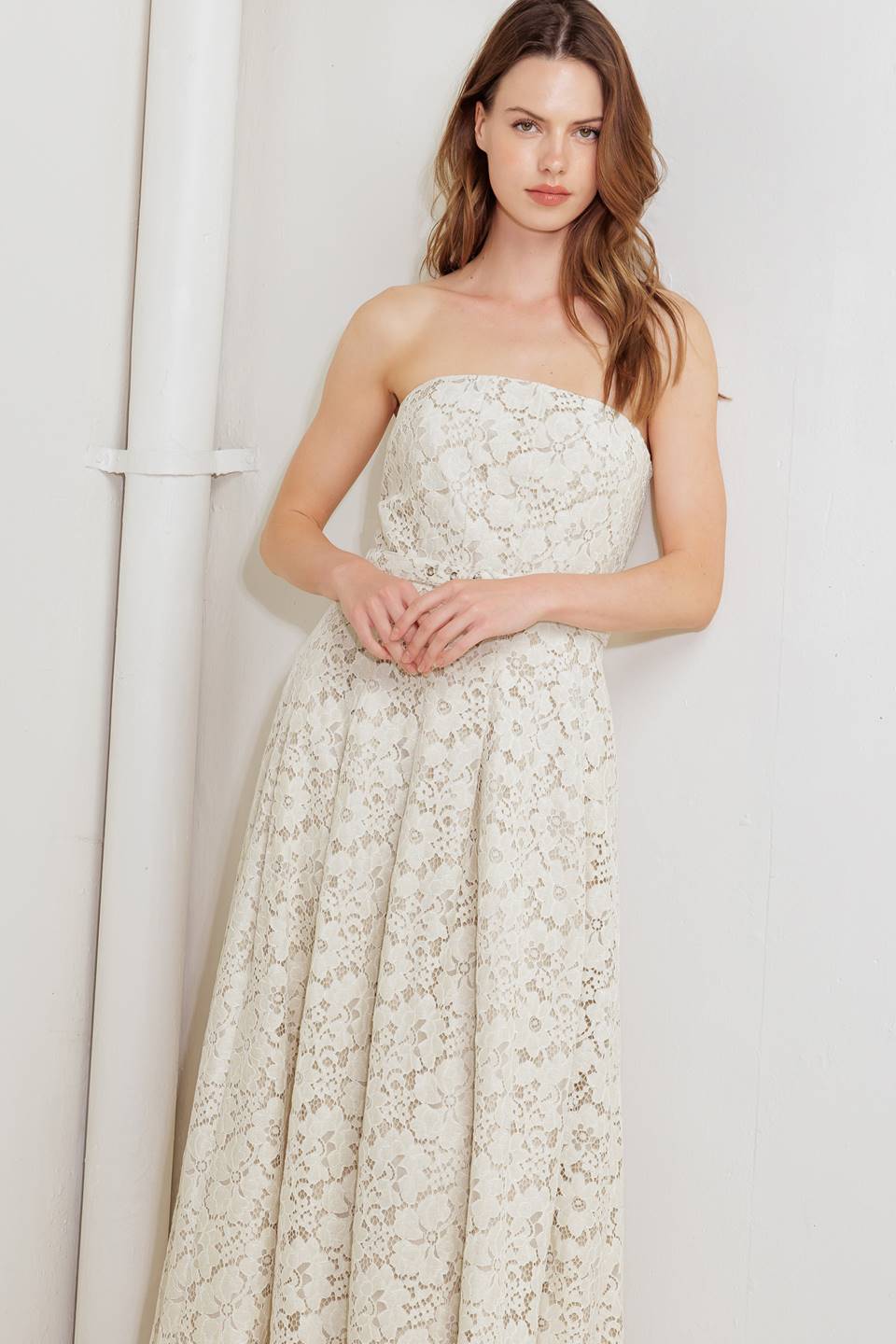 EMORY MIDI DRESS - IVORY LACE