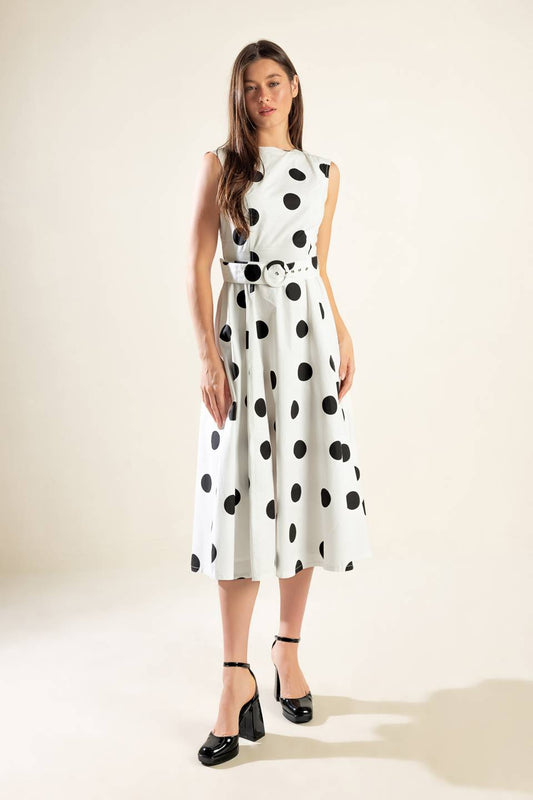 Size Large, ECHOING FJORD WOVEN MIDI DRESS - FINAL SALE