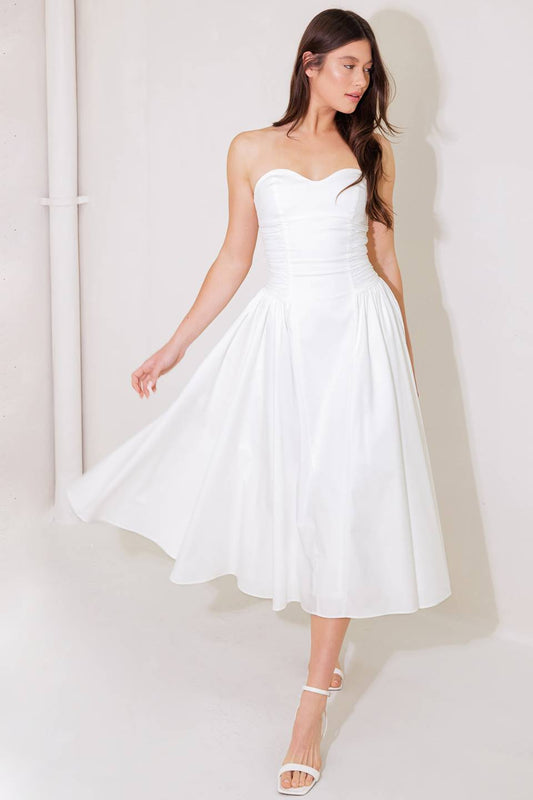 Size Medium, GORGEOUS REPUTATION WOVEN MIDI DRESS - FINAL SALE