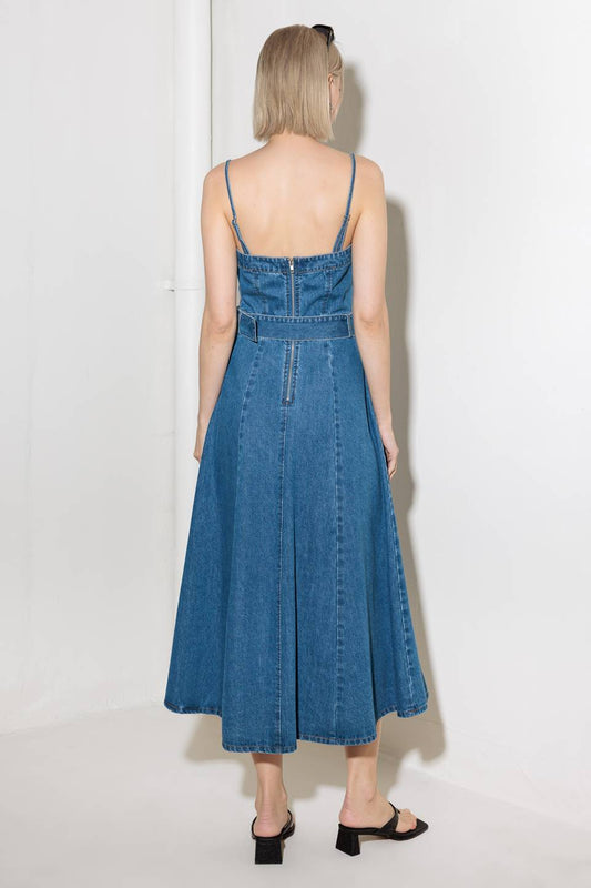 DAWSON WASHED DENIM MIDI DRESS
