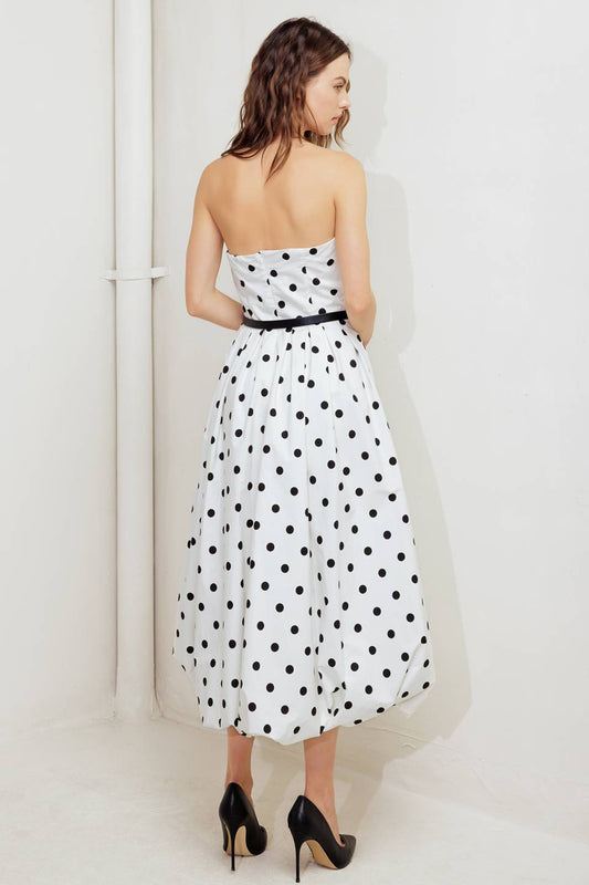 BIRDIE BUBBLE HEM MIDI DRESS