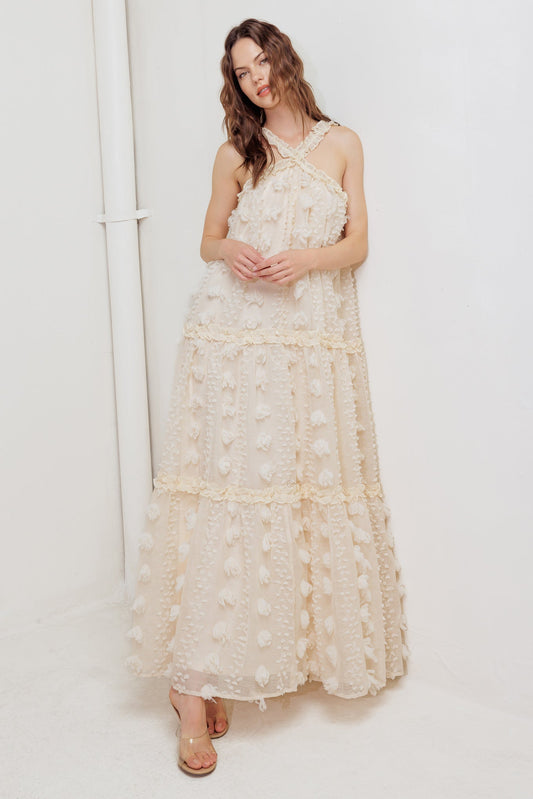 CLOUD NINE CROSS FRONT MAXI DRESS