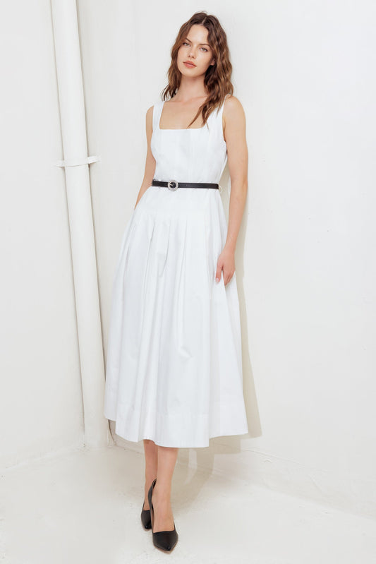 REVERIE WHITE MIDI DRESS