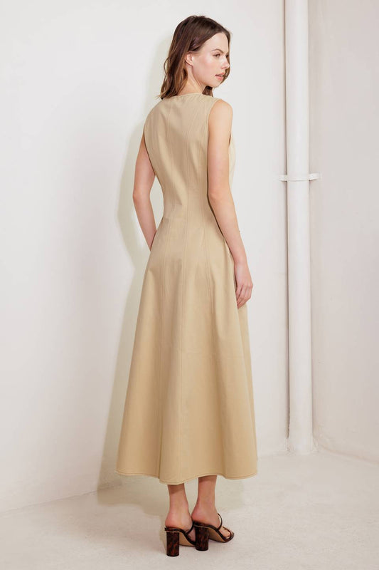 MAISIE MIDI DRESS - BEIGE