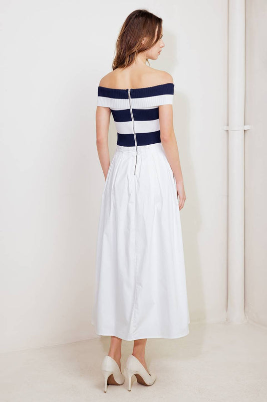 NEWPORT NAVY KNIT MIDI DRESS