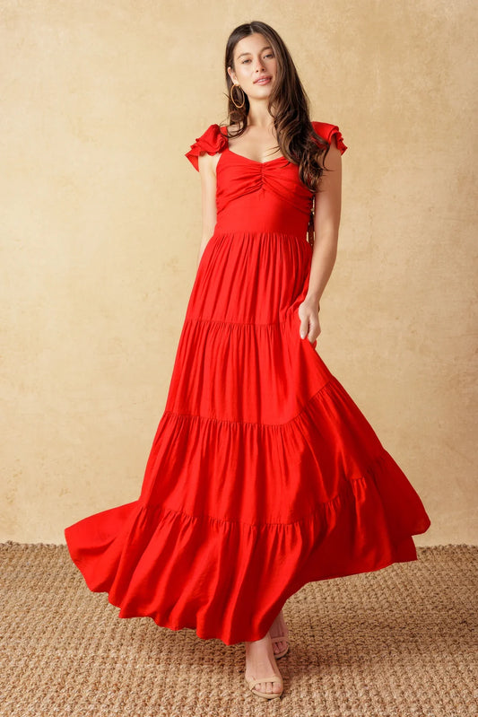 RVCA STEADY TIERED MAXI DRESS