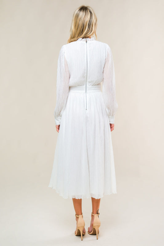 FOREVER WAITING WHITE MIDI DRESS