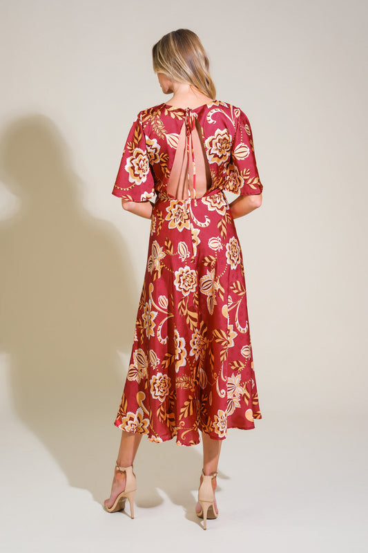 CABERNET ROSE - BURGUNDY MIDI DRESS