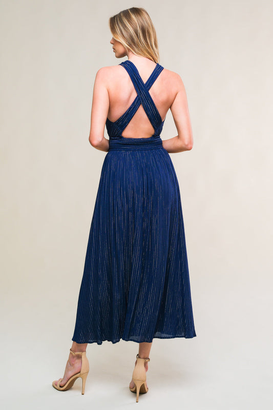 ENCHANTED GARDEN - NAVY - MIDI DRESS