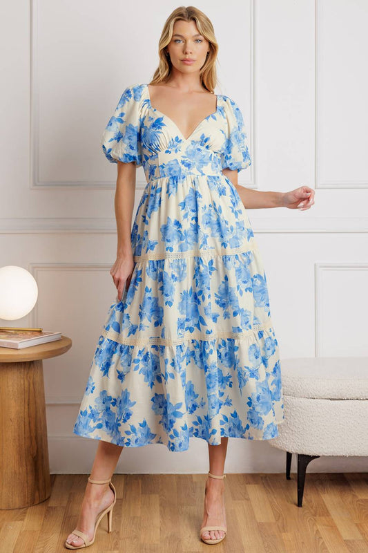 Size 2XL, THROUGH THE FOG WOVEN MIDI DRESS - FINAL SALE