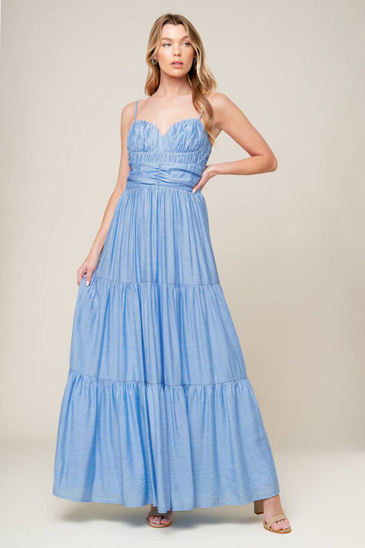 Size Large, MOMENT MAKER WOVEN MAXI DRESS - FINAL SALE