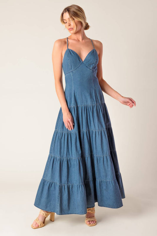 SUNDAY BEST - CHAMBRAY MIDI DRESS