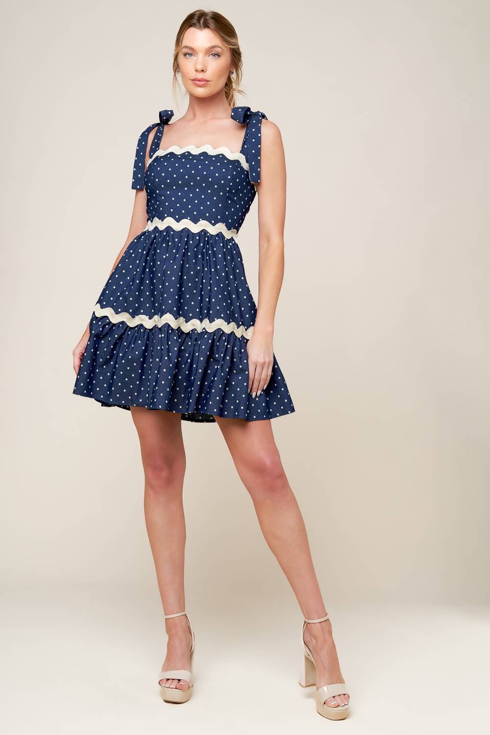 ROBE MINI À POIS DIVINEMENT - INDIGO