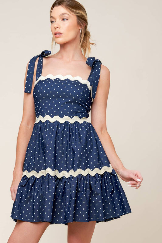 ROBE MINI À POIS DIVINEMENT - INDIGO