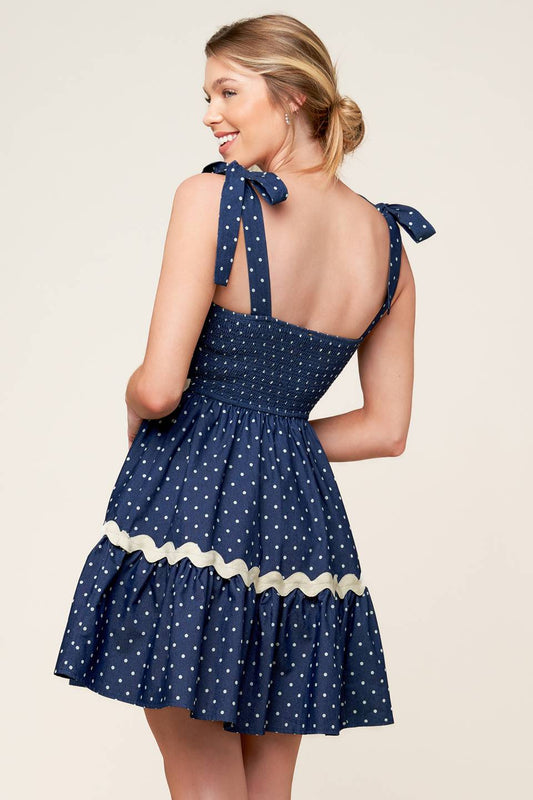 ROBE MINI À POIS DIVINEMENT - INDIGO