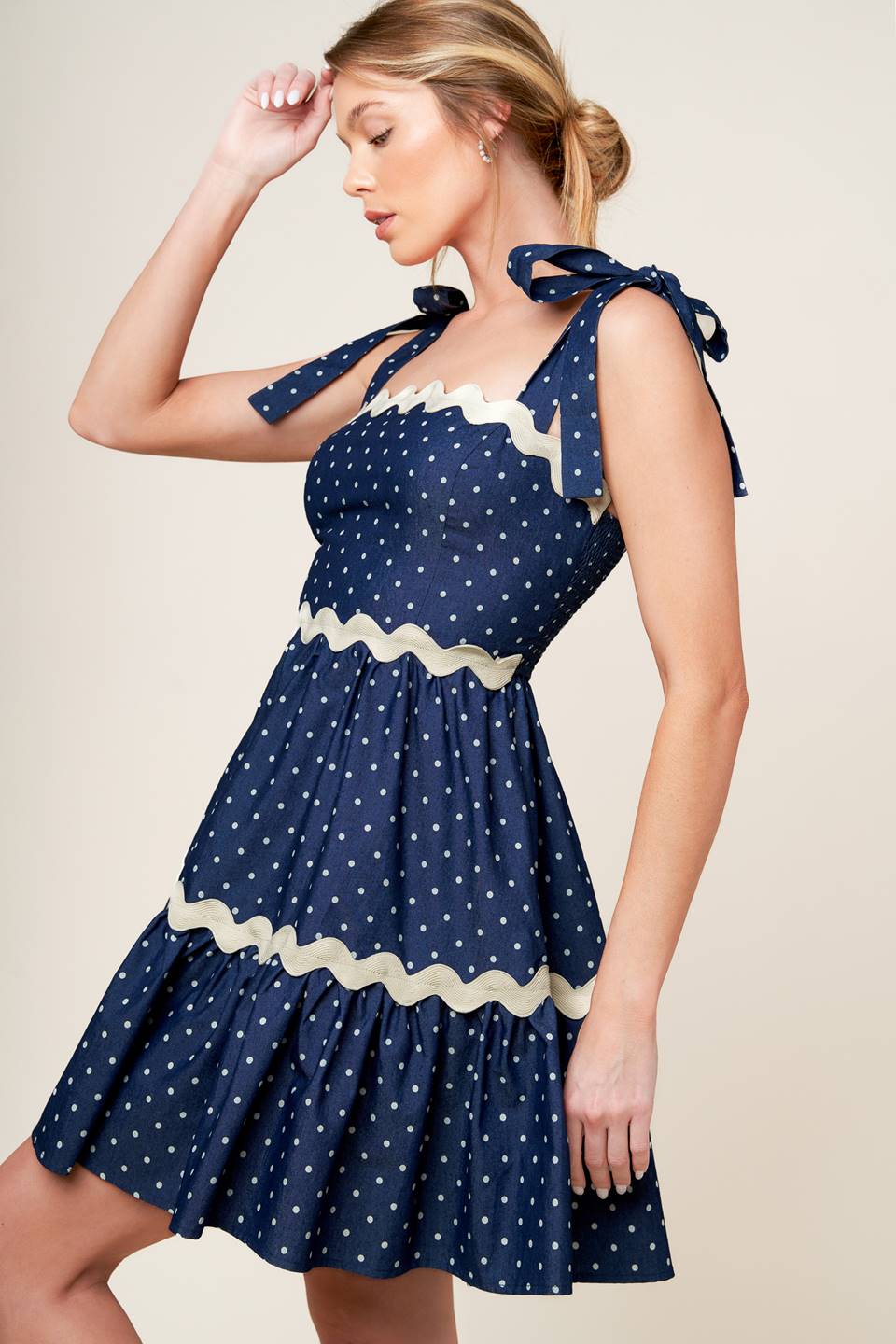 ROBE MINI À POIS DIVINEMENT - INDIGO
