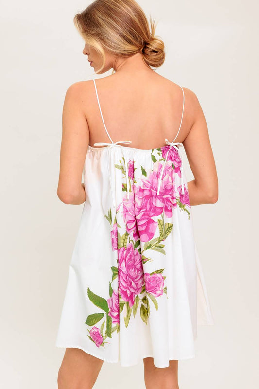 GARDEN WHISPERS – ROSA BLUMEN-SWING-KLEID