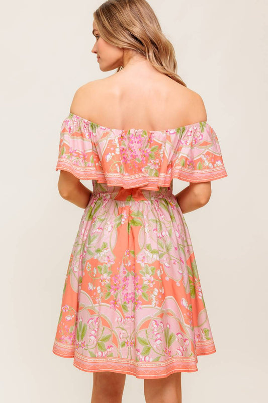 RAE MINI DRESS - CORAL