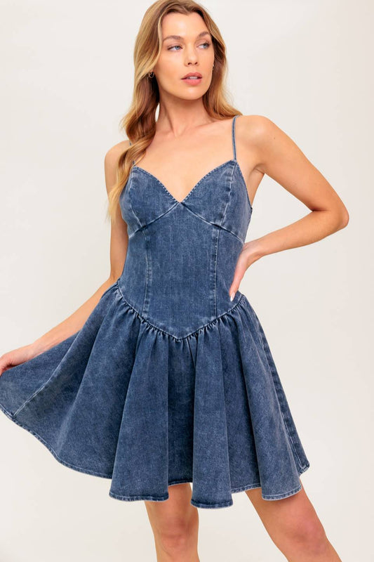 DINA DENIM MINIKLEID