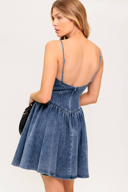 DINA DENIM MINIKLEID