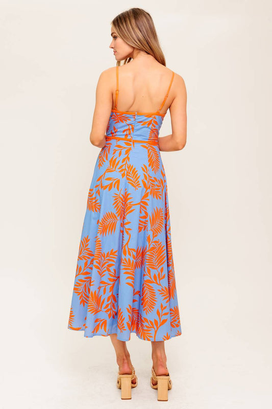 Size Large, APRICOT SUNSET CUT-OUT MIDI DRESS - FINAL SALE