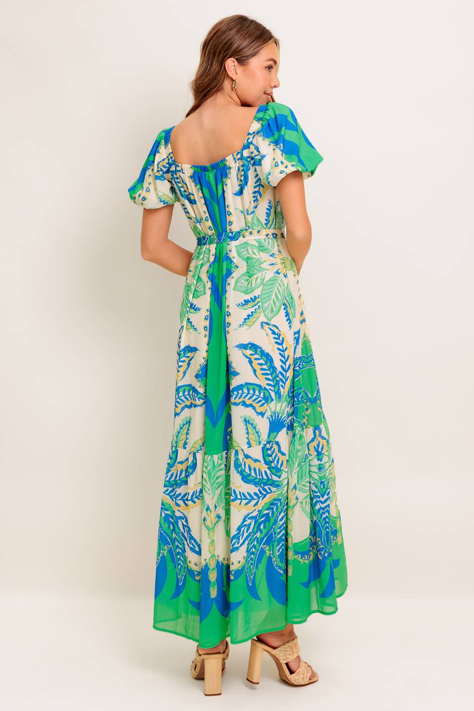 MADDISON MAXI DRESS - GREEN & BLUE