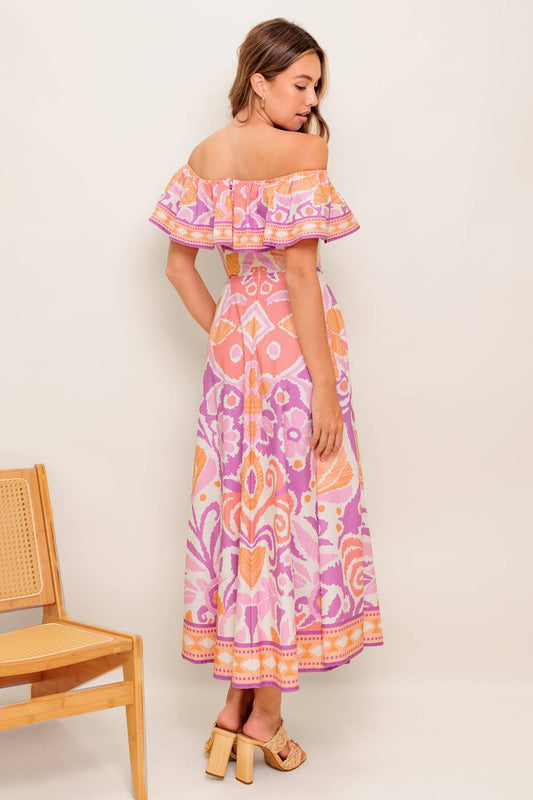 LILAH LAVENDER MIDI DRESS