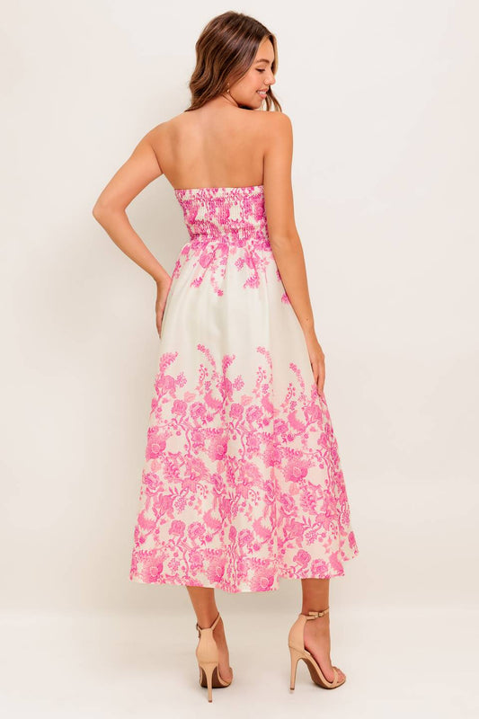 COCO COCKTAIL DRESS - PINK FLORAL