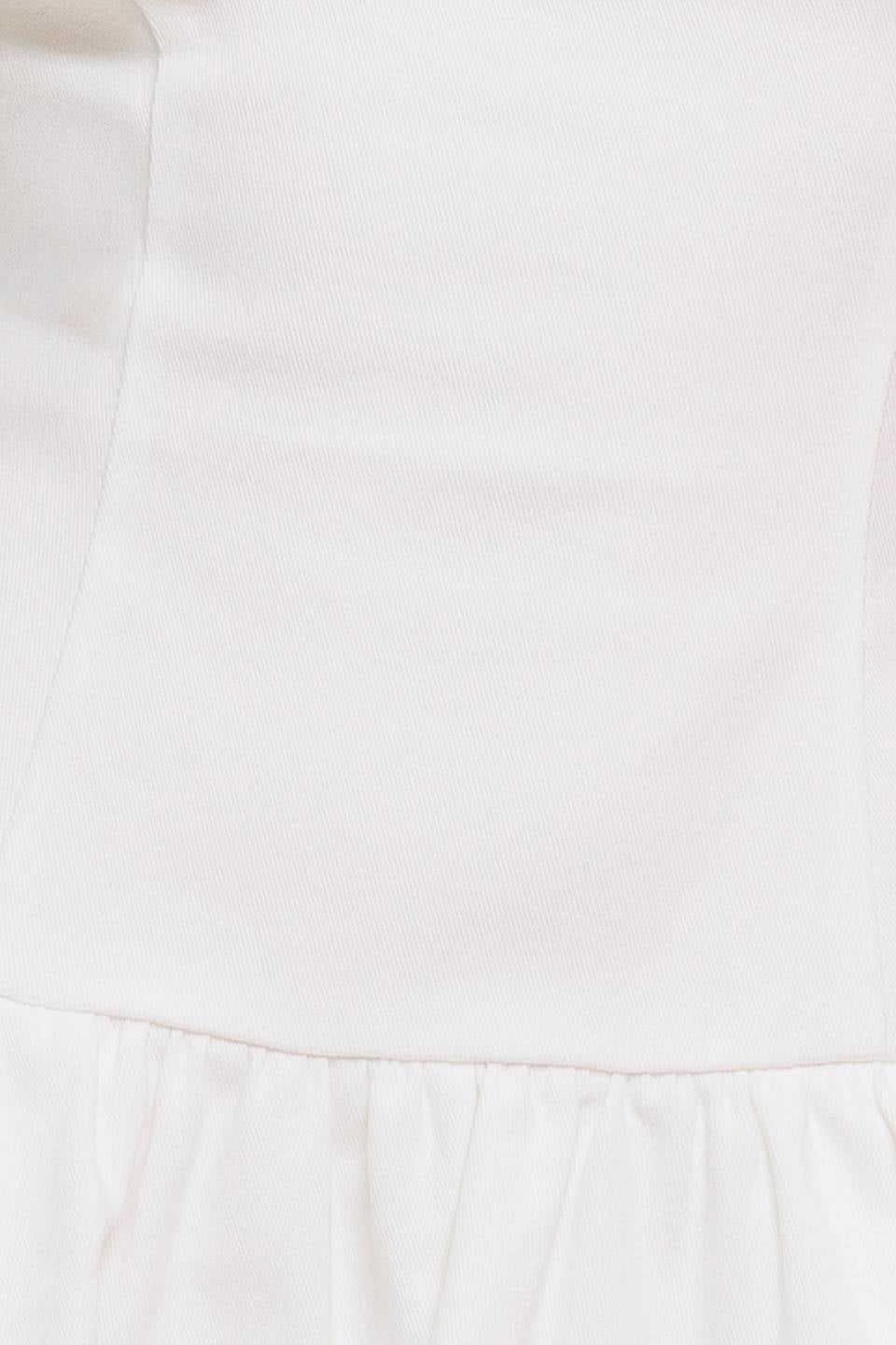 TWILIGHT WISH - ROBE MINI EN JEAN BLANC À OURLET BULLE