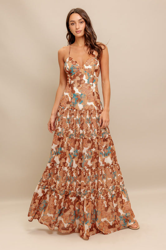 GRACEANN MAXI DRESS - BROWN