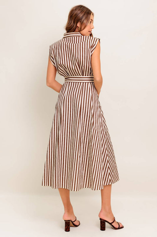 BISTRO STRIPE MIDI DRESS