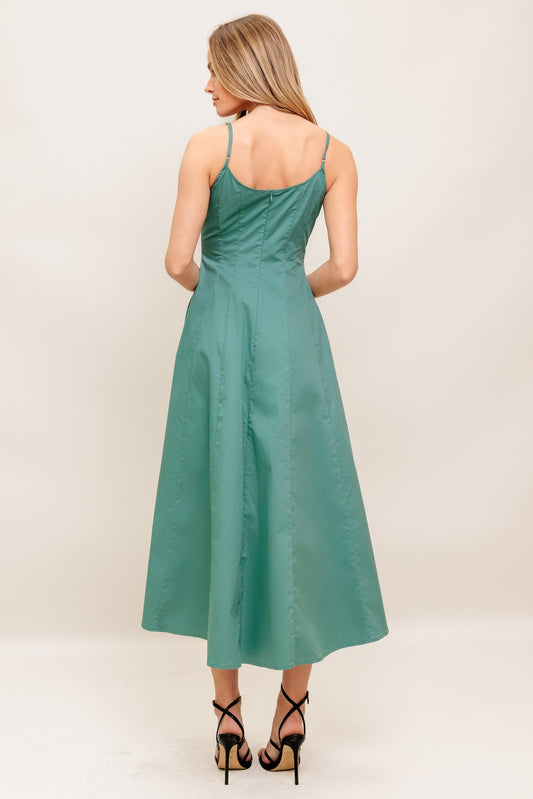 VIOLA VERDE ELEGANTE MIDI DRESS