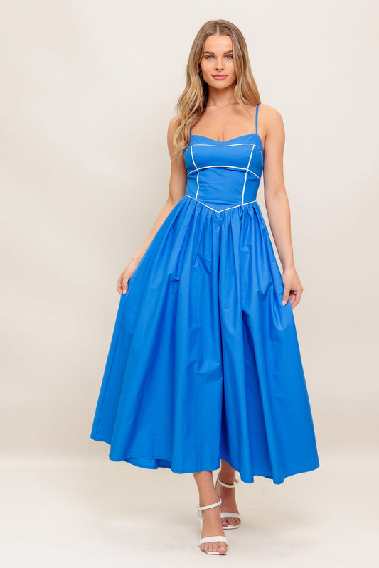 KRISSY MIDI DRESS - BLUE