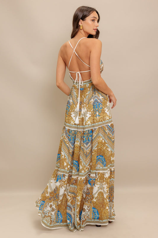 PALAZZO MAXI DRESS WITH OPEN BACK