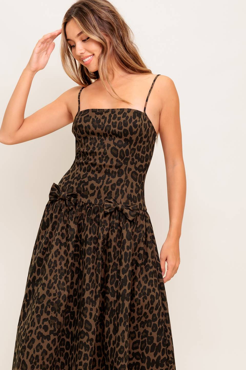 SAVANNAH MIDI DRESS - LEOPARD PRINT