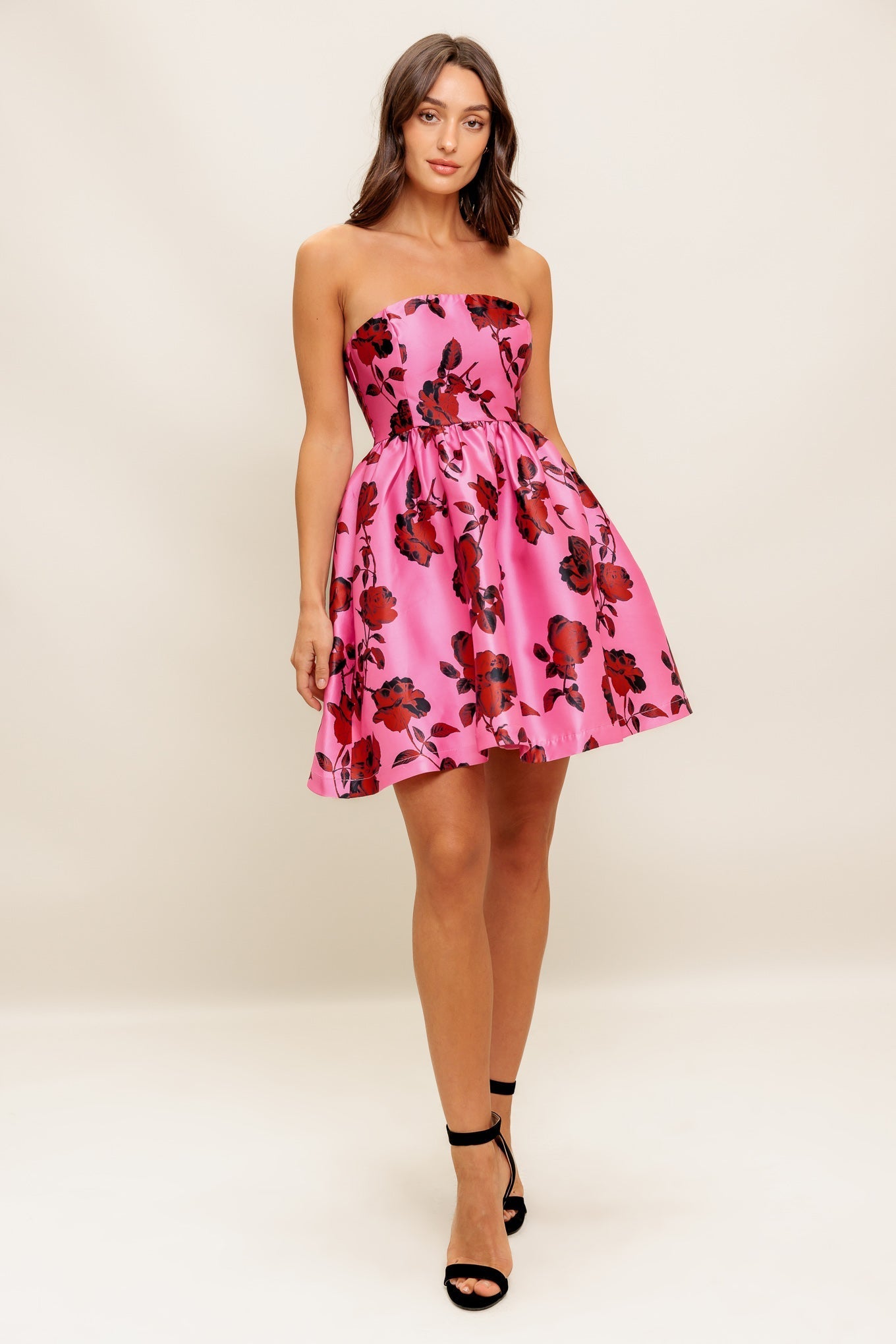 WAVERLY MINI DRESS - PINK FLORAL