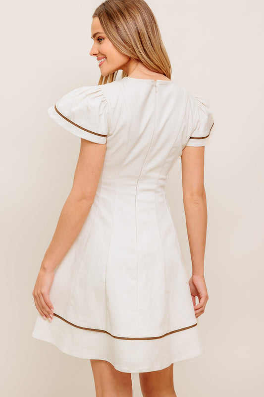 STARLA FLUTTER SLEEVE MINI DRESS
