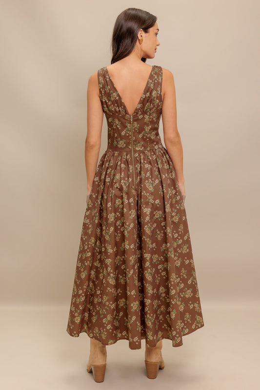 SANDRA BROWN FLORAL MIDI DRESS