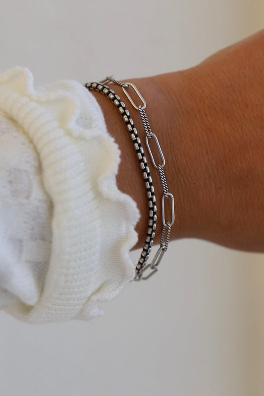 BRACELET CHAÎNE CECILIA - ARGENT ANTIQUE