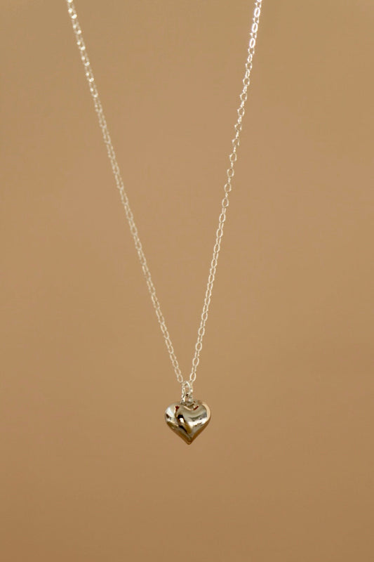 COLLIER CŒUR CLARA PUFF - ARGENT
