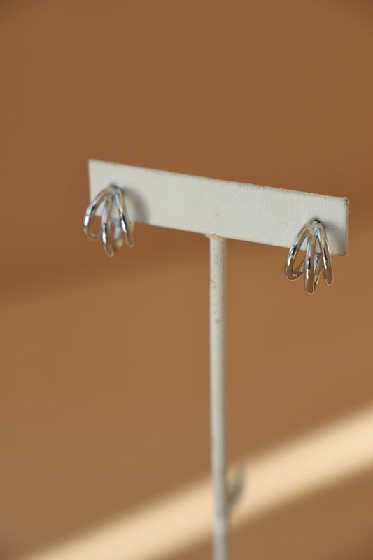 CLOUS D'OREILLES TRIPLE CRÉOLES EN ARGENT