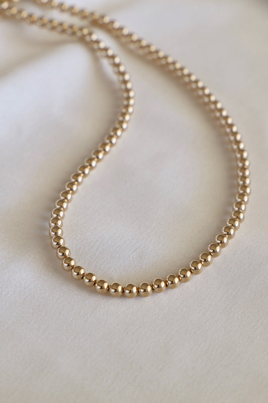 Collier de perles de 5 mm en or rempli