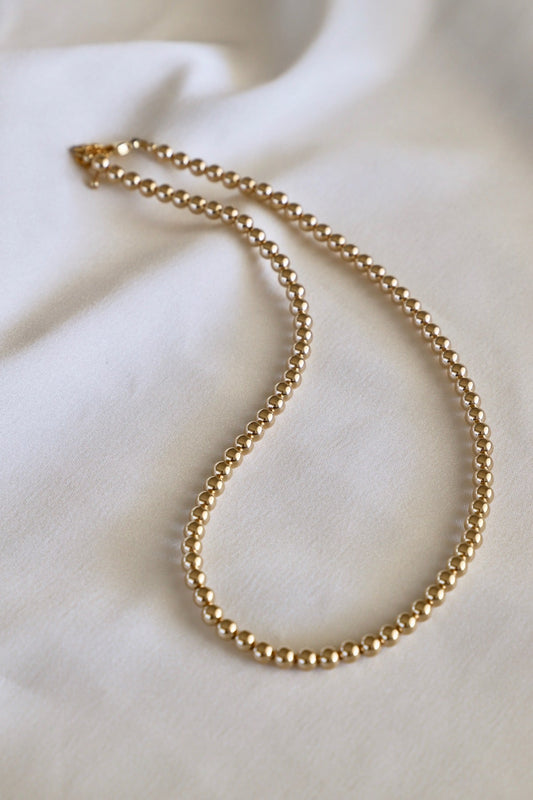 Collier de perles de 5 mm en or rempli