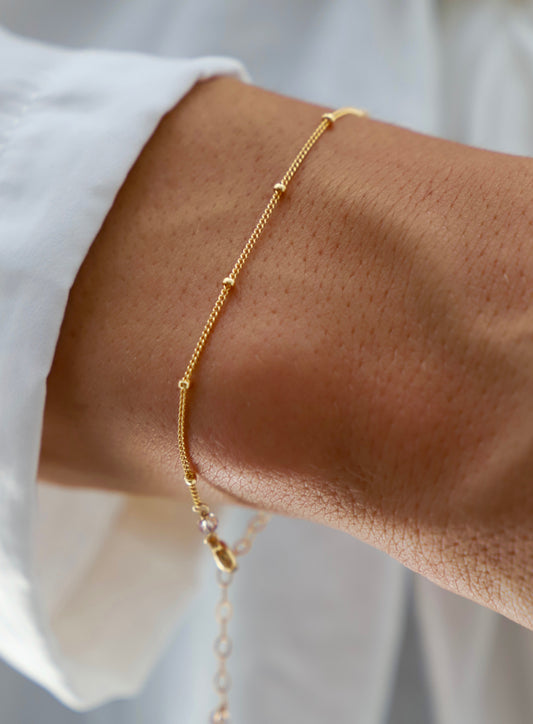 BRACELET À CHAÎNE À BILLES DÉLICAT