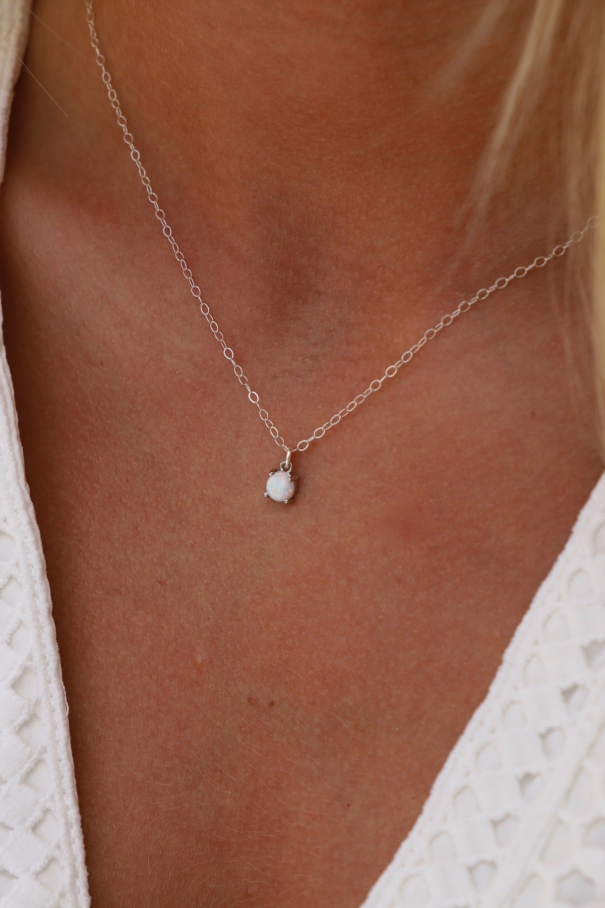 OPAL TROPFEN HALSKETTE