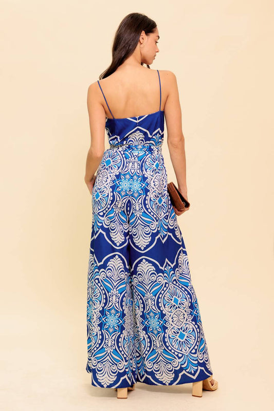 SELAH PRINTED JUMPSUIT - NAVY