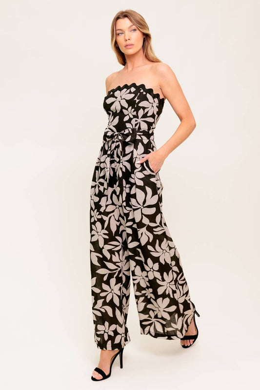 ZARIA STRAPLESS JUMPSUIT - BLACK