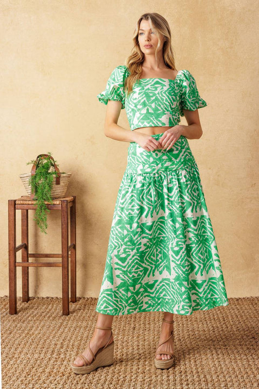DESTINED FOR MORE - CROP TOP & SKIRT SET
